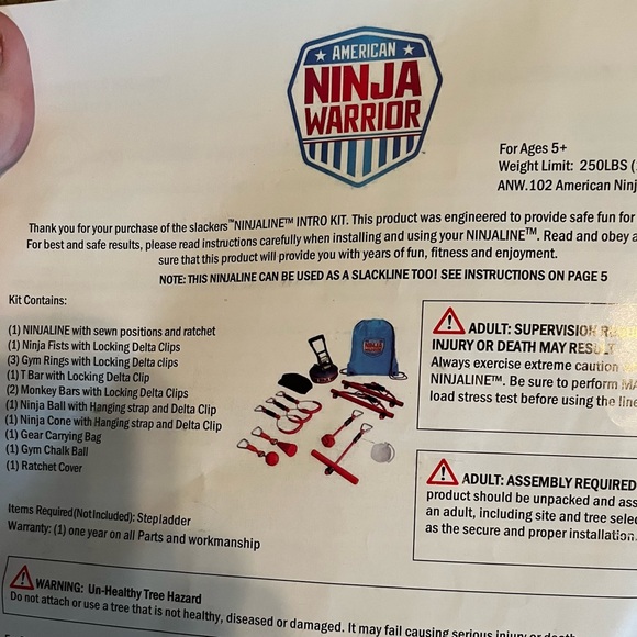 New in Bag American Ninja Warrior Ninjaline Kit. Never used. - Picture 6 of 9